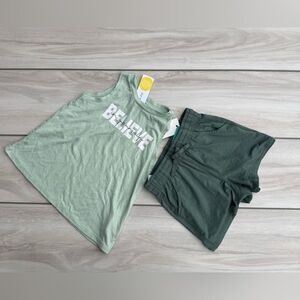 We Wander Performance Graphic Muscle Short Set Green XS NWT